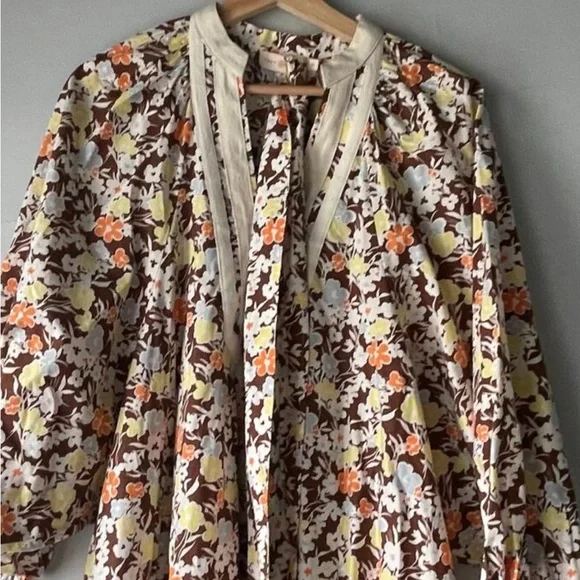 Tory Burch Printed Balloon Sleeve Tunic Caftan Dress - Picture 8 of 10